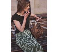 Maxirock STREET ONE STUDIO, Damen, Gr. 44, lichen grün, Stoff, Obermaterial: 95% Polyester, 5% Elasthan; Futter: 100% Polyester, regular fit knöchelfrei, Röcke Maxirock, Middle Waist (95030350-44) lic