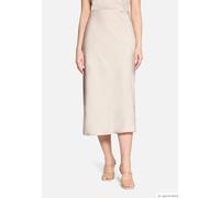 Maxirock BETTY BARCLAY "Damen unifarben", Damen, Gr. 38, grau beige, Satin, Obermaterial: 100% Polyester, ausgestellt lang, Röcke Maxirock (88902530-38) grau beige