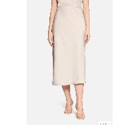 Maxirock BETTY BARCLAY "Damen unifarben", Damen, Gr. 46, grau beige, Satin, Obermaterial: 100% Polyester, ausgestellt lang, Röcke Maxirock (88902530-46) grau beige