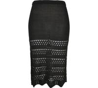 Maxirock URBAN CLASSICS "Urban Classics Damen Ladies 3/4 Crochet Knit Skirt", Damen, Gr. 5XL, schwarz, 100% Polyacryl, unifarben, slim fit, Röcke Maxirock (34973264-5XL) schwarz