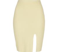 Maxirock URBAN CLASSICS "Urban Classics Damen Ladies Rib Knit Skirt", Damen, Gr. 4XL, softgelb, 35% Polyacryl, 35% Viskose, 30% Polyamid, unifarben, slim fit, Röcke Maxirock (49909807-4XL) softgelb