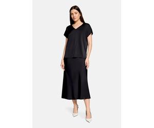 Maxirock VERA MONT "Damen wadenlang", Damen, Gr. 36, schwarz, Satin, Obermaterial: 100% Polyester, gerade lang, Röcke Maxirock, Material (60950919-36) schwarz