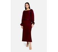 Maxirock VERA MONT "Damen wadenlang", Damen, Gr. 38, rot (deep dahlia), Satin, Obermaterial: 100% Polyester, gerade lang, Röcke Maxirock, Material (76464134-38) deep dahlia