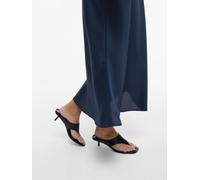 Maxirock VILA "VIELLETTE HW LONG SKIRT - NOOS", Damen, Gr. 38, blau (navy blazer), Web, Obermaterial: 100% Polyester, unifarben, Basic schmal wadenlang, Röcke Maxirock, Kunstfaser (24409659-38) navy b