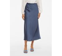 Maxirock VILA "VIELLETTE HW LONG SKIRT - NOOS", Damen, Gr. 40, blau (vintage indigo), Web, Obermaterial: 100% Polyester, unifarben, Basic schmal wadenlang, Röcke Maxirock (33698815-40) vintage indigo