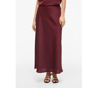 Maxirock VILA "VIELLETTE HW LONG SKIRT - NOOS", Damen, Gr. 44, rot (port royale), Web, Obermaterial: 100% Polyester, unifarben, Basic schmal wadenlang, Röcke Maxirock, Kunstfaser (46316751-44) port ro