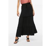 Maxirock VILA "VIMESA HW MAXI SKIRT - NOOS", Damen, Gr. 38, schwarz, Web, Obermaterial: 100% Viskose, unifarben, regular fit lang, Röcke Maxirock, mit Rüschen (34432369-38) schwarz