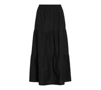 Maxirock VILA "VIPRISILLA HW ANKLE SKIRT - NOOS", Damen, Gr. 38, schwarz beauty, Web, Obermaterial: 50% Viskose, 40% Baumwolle, 10% Leinen, unifarben, regular fit knöchellang, Röcke Maxirock (29645349