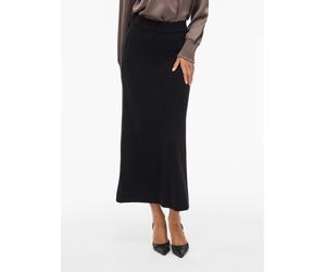 Maxirock VILA "VIRIL ANKLE KNIT SKIRT - NOOS", Damen, Gr. XL (42), schwarz, Feinstrick, Obermaterial: 50% Viskose, 28% Polyester, 22% Nylon, unifarben, regular fit wadenlang, Röcke Maxirock (12791957-