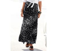 Maxirock VIVANCE, Damen, Gr. 34, schwarz-weiß (schwarz, weiß, bedruckt), Jersey, Obermaterial: 100% Viskose, gepunktet, figurumspielend lang, Röcke Maxirock, mit Punkteprint und elastischem Bund, somm