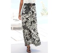 Maxirock VIVANCE, Damen, Gr. 36, schwarz (schwarz, creme bedruckt), Jersey, Obermaterial: 100% Viskose, bedruckt, modisch, figurumspielend lang, Röcke, mit Alloverprint, Sommerrock, casual (89770148-3