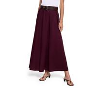 Maxirock ZERO "Damen mit Gürtel", Damen, Gr. 40, schwarz aubergine, Web, Obermaterial: 98% Baumwolle, 2% Elasthan. Futter: 100% Viskose. Füllung:, unifarben, ausgestellt lang, Röcke Maxirock, Gürtel (