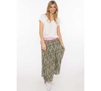 Maxirock ZWILLINGSHERZ "Jungle Leaves", Damen, Gr. L/XL, grün, Web, Obermaterial: 100% Viskose, Röcke Maxirock, Blättermotiv, Gummizug mit Schrift, leichtes Material, knöchellang (32584260-L) grün