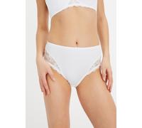 Maxislip BONPRIX, Damen, Gr. 40/42 (M), 2 Stk., weiß (weiß, weiß), Obermaterial: 80% Polyamid, 20% Elasthan. Spitze: 90% Polyamid, 10% Elasthan, Unterhosen, Maxislip (2er Pack) (21141726-40) weiß, wei