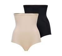 Maxislip CONTURELLE "2er Pack Damen Maxislip Soft Touch", Damen, Gr. 46, bunt (sand schwarz), Stoff, Obermaterial: 69% Polyamid PA. 31% Elasthan EL., Unterhosen (33472457-46) sand schwarz