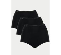 Maxislip SLOGGI "24/7 Cotton", Damen, Gr. 52, schwarz, Jersey, Obermaterial: 96% Baumwolle, 4% Elasthan (LYCRA), körpernah, Unterhosen, höher geschnittene Passform, elastisch, Spitze, blickdicht, weic