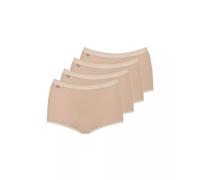 Sloggi Single-Jersey Damen-Taillenslip Basic+ Maxi im 4er-Pack braun-beige 42