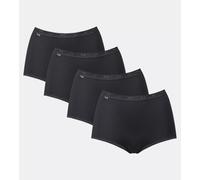 Sloggi Single-Jersey Damen-Taillenslip Basic+ Maxi im 4er-Pack schwarz 44