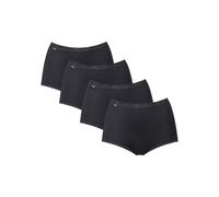 Sloggi Damen-Taillenslip Basic+ Maxi Single-Jersey 4er-Pack Baumwollmischung Schwarz Gr. 54