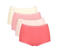 Maxislip SLOGGI "Basic+ Maxi C4P", Damen, Gr. 52, rosa (rot, schwarz combination), Single Jersey, Obermaterial: 95% Baumwolle, 5% Elasthan, körpernah, Unterhosen, perfekter Sitz (76848229-52) rot, sch