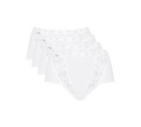Maxislip SLOGGI "Chic", Damen, Gr. 52, weiß, Single Jersey, Obermaterial: 95% Baumwolle, 5% Elasthan. Spitze: 71% Polyamid, 20% Baumwolle, 9% Elasthan, bestickt, unifarben, körpernah, Unterhosen Maxis