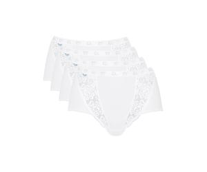 Maxislip SLOGGI "Chic", Damen, Gr. 54, weiß, Single Jersey, Obermaterial: 95% Baumwolle, 5% Elasthan. Spitze: 71% Polyamid, 20% Baumwolle, 9% Elasthan, bestickt, unifarben, körpernah, Unterhosen, elas