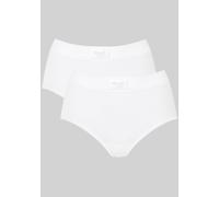 Maxislip SLOGGI "Double Comfort", Damen, Gr. 38, weiß, Single Jersey, Obermaterial: 95% Baumwolle, 5% Elasthan. Besatz: 86% Baumwolle, 14% Elasthan, unifarben, normal, Unterhosen, Baumwollmix, elastis
