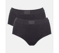 Sloggi Slip Double Comfort Maxi - 2er-Pack Baumwolle Schwarz Damen Gr. 38