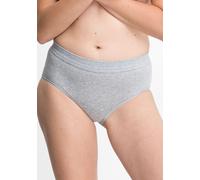 Maxislip SPEIDEL "Bio Cotton plus", Damen, Gr. 46, grau (kiesel, mélé), Single Jersey, Obermaterial: 92% Baumwolle, 8% Elasthan, unifarben, körpernah, Unterhosen, bequem, weich, breiter Bund, basic, B