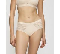 Maxislip TRIUMPH "Aura Spotlight", Damen, Gr. 42, Microtouch, beige (creamy dream), Microtouch, Obermaterial: 79% Polyamid, 21% Elasthan, körpernah, Unterhosen, moderne Grafikspitze, elastischer Bund,