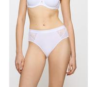 Maxislip TRIUMPH "Wild Azalea Florale", Damen, Gr. 36, weiß, Microtouch, Obermaterial: 82% Polyamid, 18% Elasthan, körpernah, Unterhosen, Spitze, hochgeschnitten, Satin-Einfassung, elastisch (64760954