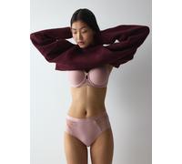 Maxislip TRIUMPH "Wild Azalea Florale", Damen, Gr. 38, rosa (sophia), Microtouch, Obermaterial: 82% Polyamid, 18% Elasthan, körpernah, Unterhosen, Spitze, hochgeschnitten, Satin-Einfassung, elastisch
