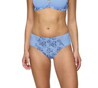 Maxislip TRIUMPH "Wild Iris Florale", Damen, Gr. 36, blau (brise), Microtouch, Obermaterial: 86% Polyamid, 14% Elasthan, körpernah, Unterhosen, mehrfarbige Stickerei, hochgeschnitten, leicht formend (