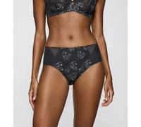 Maxislip TRIUMPH "Wild Iris Florale", Damen, Gr. 38, schwarz (anta), Microtouch, Obermaterial: 86% Polyamid, 14% Elasthan, körpernah, Unterhosen, mehrfarbige Stickerei, hochgeschnitten, leicht formend