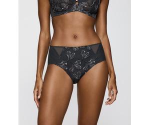 Maxislip TRIUMPH "Wild Iris Florale", Damen, Gr. 40, schwarz (anta), Microtouch, Obermaterial: 86% Polyamid, 14% Elasthan, körpernah, Unterhosen, mehrfarbige Stickerei, hochgeschnitten, leicht formend