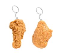 MAXQUU 1 realistischer Fried Chicken Leg-Schlüsselanhänger, 1 Colonel's Chicken Nuggets-Schlüsselanhänger, kreative Schlüsselanhänger, Schlüsselanhänger, Gummi-Hähnchen-Schlüsselanhänger
