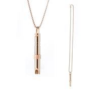 MAXQUU 1 Stück Atem-Halsketten-Pfeife, Edelstahl-Halsketten-Pfeife, Dekorativer Passender Schmuck, Meditation, Entspannung, Stress-Halskette, Pfeife, Tiefe Atemübungs-Halskette (Gold)