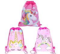 MAXQUU 3 Stück Kinder-Cartoon-Rucksack, Wasserdichte Cartoon-Tasche, Outdoor-Camping-Rucksack, Hellrosa Sling-Cartoon-Tasche