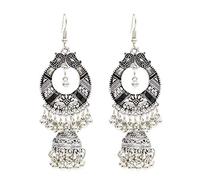 Maxtonser 1 Paar Glöckchen-Ohrringe, traditionelle ethnische Tropfen-Creolen, Schmuck, Accessoires für Frauen und Mädchen, für den täglichen Gebrauch