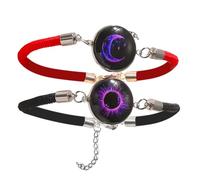 Maxtonser 1 Paar leuchtende Paar Armbänder Verstellbares Lederarmband Geflochtenes Armband Seilarmband für Dating-Nacht und Partys
