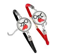 Maxtonser 1 Paar leuchtende Paar Armbänder Verstellbares Lederarmband Geflochtenes Armband Seilarmband für Dating-Nacht und Partys