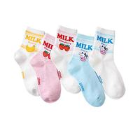 Maxtonser 5P/Set Soft Cotton Low Cut Ankle Socks Banana Milk Strawberry Pattern Sports Socks for Adults Girls Women Supplies,Sports Socks