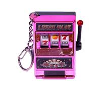 Maxtonser Fruit Slot Machines Keychain Charm Portable Fun Game Pendant Keyring Entertainment Accessory for Kids and Adults