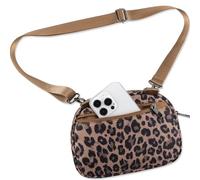 MAXTOP Kleine Crossbody Bag Damen Herren Umhängetasche Damen Handy Gürteltasche Geldbörse Fanny Pack mit verstellbarem Gurt für Reisen Casual Festival Geschenke Leopard Braun