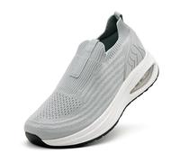 maxvinci Herren Laufschuhe mit Luftkissen Atmungsaktiv Sportschuhe Slip On Turnschuhe rutschfeste Leichtgewicht Walking Jogging Schuhe(Pure Light Grey 273)