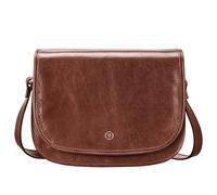 Maxwell Scott - Damen Luxus Leder Medium Sattel Handtasche für Crossbody - Handgefertigt aus italienischen Vollnarbenhäuten - The MedollaM Cognac