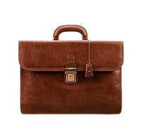 Maxwell Scott - Herren Luxus Leder Aktentasche - Klassische Business Laptop Tasche für 15-16“ - Handgefertigt aus italienischen Vollnarbenhäuten - The Paolo2 Cognac