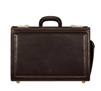 Maxwell Scott - Herren Luxus Leder Piloten Aktentasche mit Zahlenschloss - Handgefertigt aus italienischen Vollnarbenhäuten - The Varese Dunkelbraun