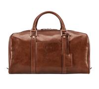 Maxwell Scott - Kleine Luxus- Reisetasche aus Leder für Männer Frauen - Handgepäck Größe - Handgefertigt aus italienischen Vollnarbenhäuten - The FleroS Cognac