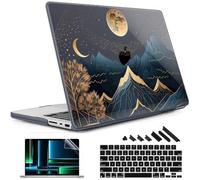 May Chen Hülle für M4 MacBook Pro 14 Zoll Hülle A3112 A3401 Max A3185, M3 A2918 A2992, M2 A2779 M1 A2442, 2024 2023 2022 2021 Release, Kunststoff Hartschale mit Tastatur Abdeckung, Sternengebirge